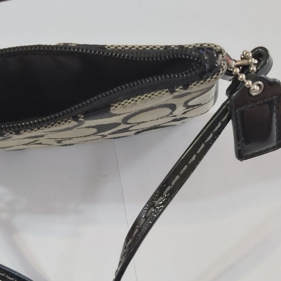 Coach Grey/Black Canvas Wristlet - Picture 10 of 16